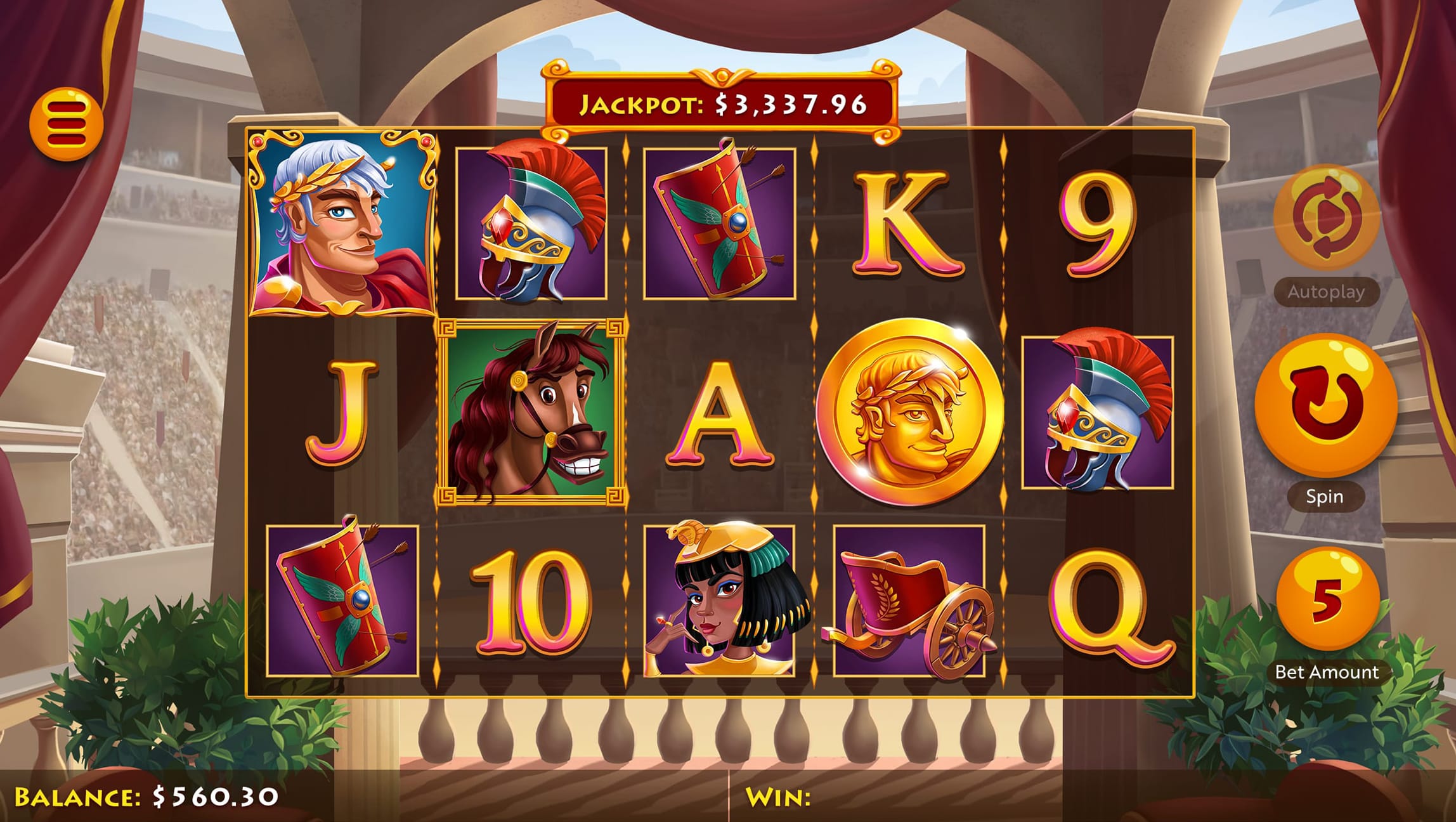 Caesar's Victory game screen