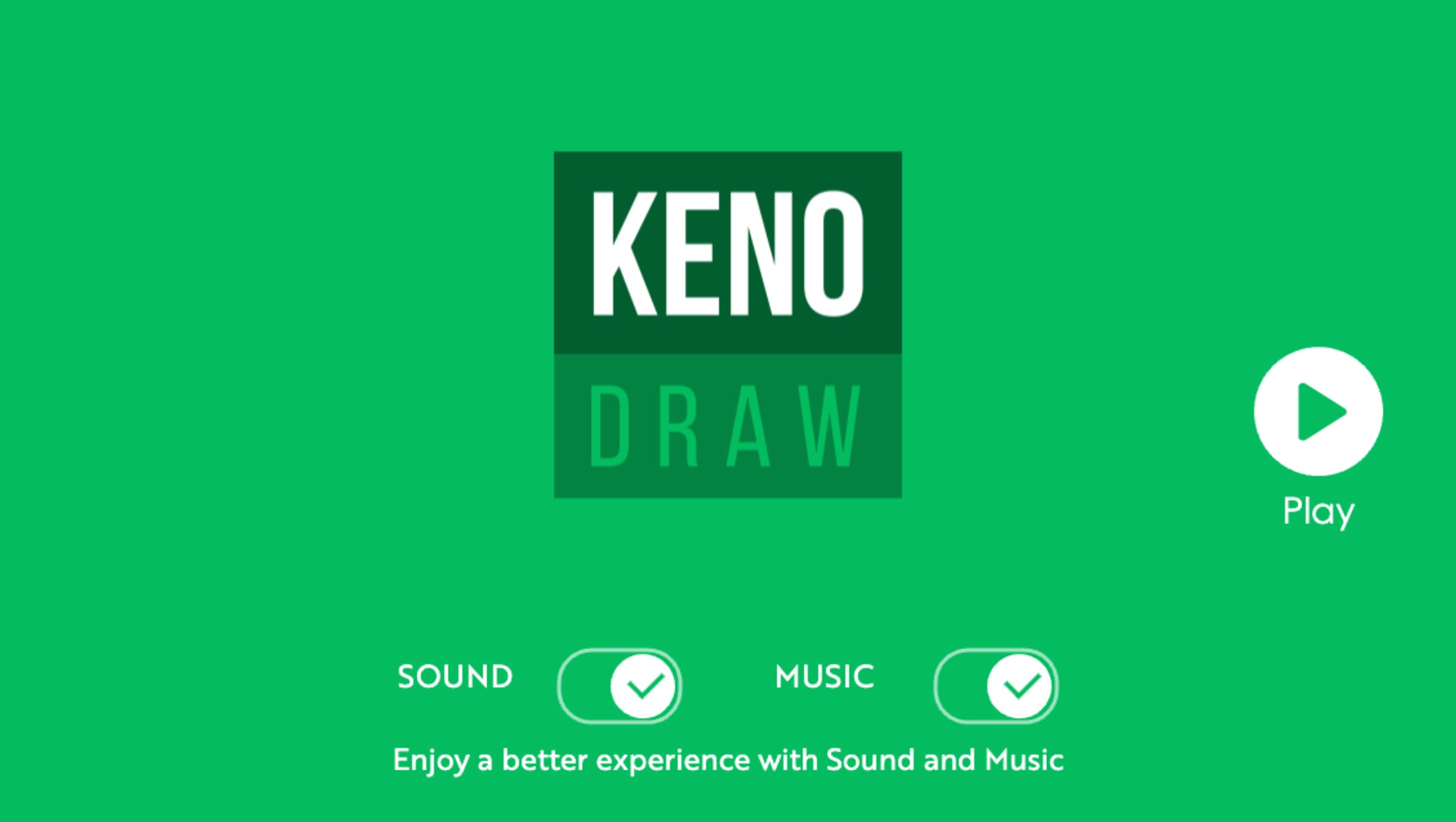 Keno draw game screen